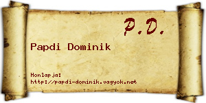 Papdi Dominik névjegykártya